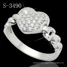 925 Sterling Silber Ring mit Herz Stil Designed (S-3490)